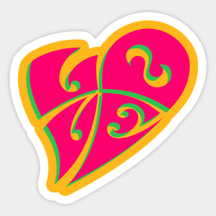 Love, heart, hippie Sticker